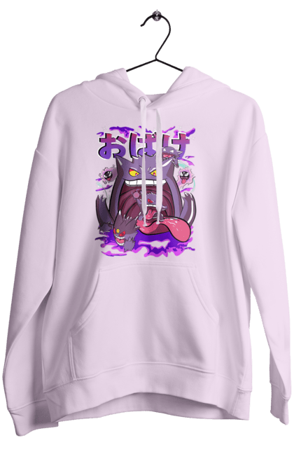 Women`s hoodie with prints Pokemon Gengar. Anime, fushigibana, games, gengar, nintendo, pokemon, pokemon go. 2070702