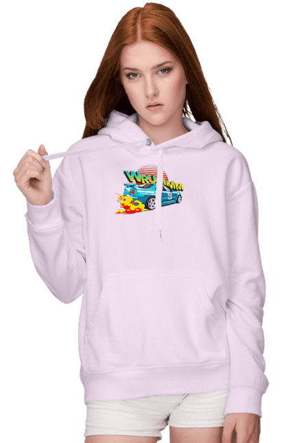 Women`s hoodie with prints Auto. Auto, drift, into the fire, money, speed, sport, sports cars, streets. 2070702
