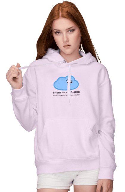 Женское худи с принтом There is no cloud програмістам, девопсам. Computer, devops, ios, it, programmer, ай ті, айтішнік, девопс, компьютер, облако, программіст, розробник, хмара, хранилище, чоловіку. 2070702