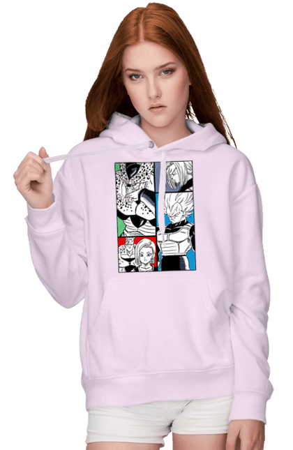 Women`s hoodie with prints Dragon Ball. Anime, dragon ball, goku, manga, tv series, vegeta. 2070702