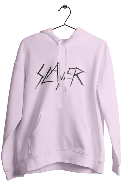 Женское худи с принтом Slayer. Slayer, грув-метал, група, метал група, музыка, ню-метал, спид-метал, трэш-метал, череп. 2070702