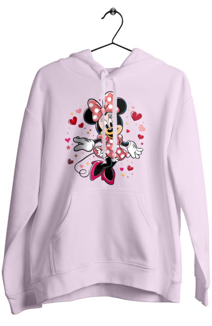 Женское худи с принтом Минни Маус. Mickey mouse, minnie mouse, дисней, микки, микки маус, минни маус, мультфильм. 2070702