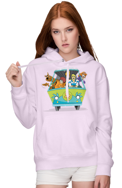 Women`s hoodie with prints Scooby Doo Machine. Car, cartoon, dog, scooby doo. 2070702