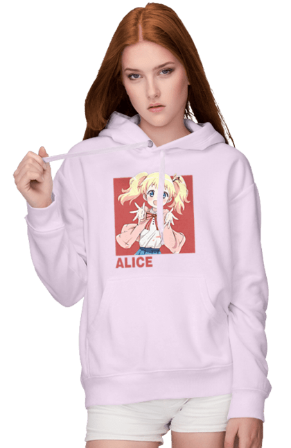 Women's hoodie with prints Kiniro Mosaic Alice Cartelet. Alice, alice cartelet, anime, gold mosaic, kiniro mosaic, kinmoza, manga. 2070702