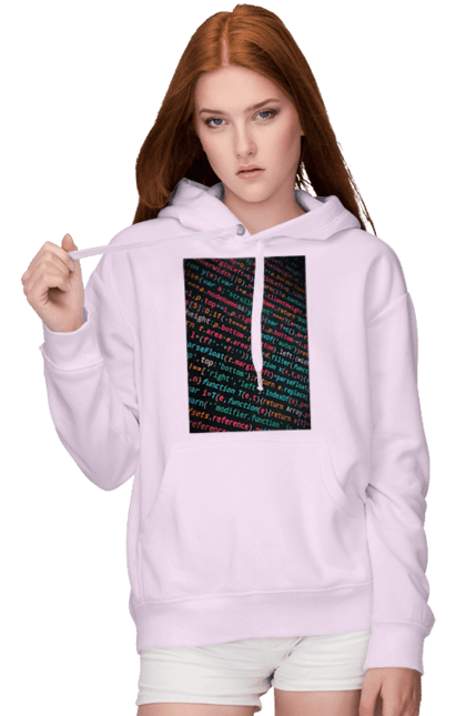 Жіноче худі з принтом "Код". Angular, c, css, html, it, javascript, jquery, php, python, react, svelt, vue, айтишник, айті, гумор, код, кодувати, прогер, програміст, програмісти, ти ж, ти ж програміст, тиж програміст. 2070702