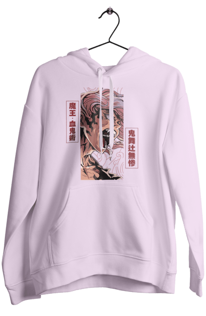 Women's hoodie with prints Demon Slayer Muzan. Anime, demon slayer, eternal paradise faith, kimetsu no yaiba, manga, muzan, twelve kizuki, upper rank six. 2070702