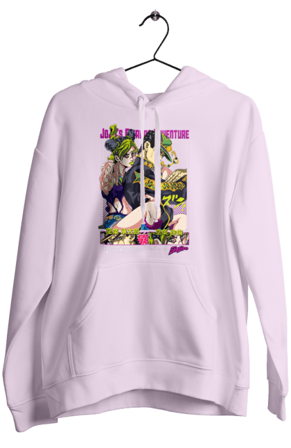 Women's hoodie with prints JOJO Jolyne Cujoh. Anime, jojo, jojo`s bizarre adventure, jojo’s bizarre adventure, jolyne cujoh, manga. 2070702