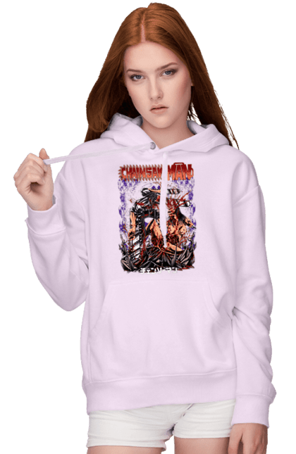 Women's hoodie with prints Chainsaw Man. Anime, chainsaw man, demon, denji, manga, pochita, shonen. 2070702