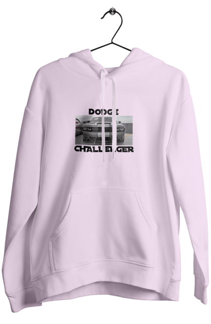 Women`s hoodie with prints Dodge challenger. An american legend, car, cult car, dodge challenger, oil car, powerful car. 2070702