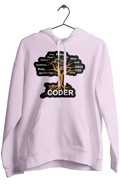Жіноче худі з принтом "Кодер". Айті, айтішник, для айтішника, для програміста, кодер, подарунок айтішнику, подарунок програмісту, програміст, розробник. 2070702