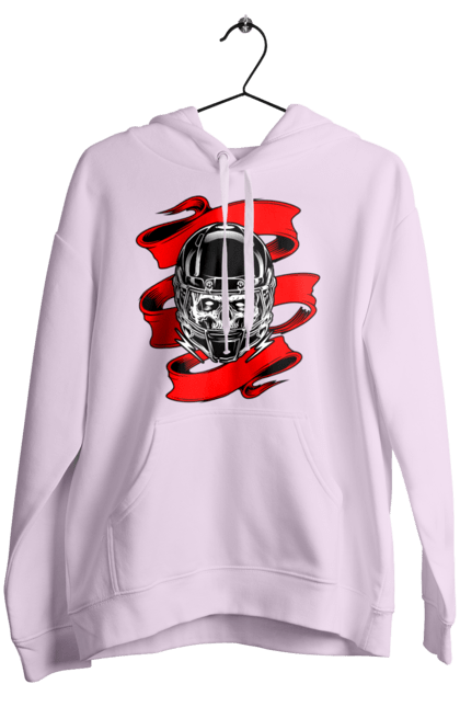 Women`s hoodie with prints Skull in a motorcycle helmet. Helmet, moto, skull, tape. 2070702