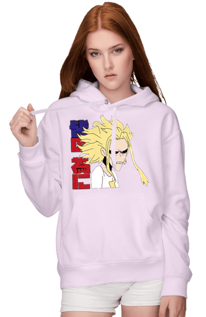 Жіноче худі з принтом "Моя академія героїв Всемогутній". All might, my hero academia, yagi toshinori, академія юей, аніме, всемогутній, манга, моя геройська академія, один за всіх, тошинорі ягі. 2070702