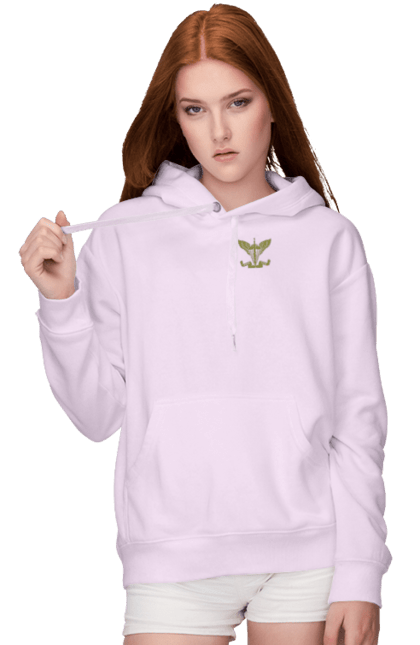 Women`s hoodie with prints Airborne assault troops of Ukraine. Army, emblem, khaki, military, soldiers. 2070702