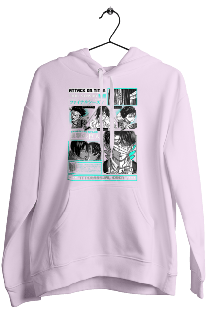 Women's hoodie with prints Attack on Titan. Action film, anime, attack on titan, dark fantasy, drama, eren, eren jaeger, manga, post-apocalyptic. 2070702