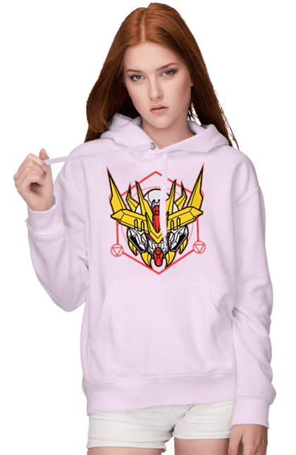 Women's hoodie with prints Gundam Barbatos Lupus Rex. Anime, asw g 08, barbatos lupus rex, game, gundam, manga, robot, video game, war. 2070702