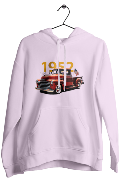 Женское худи с принтом Chevrolet 3100. Chevrolet, chevrolet 3100, авто, грузовик, машина, пикап, шевроле. 2070702