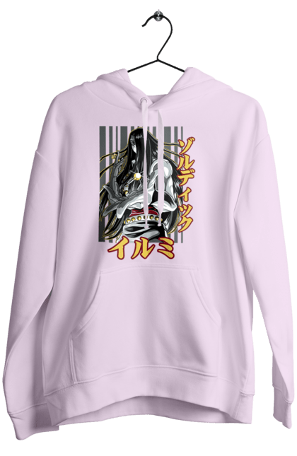 Women's hoodie with prints Hunter × Hunter Illumi Zoldyck. Anime, hunter, hunter × hunter, hunter hunter, illumi, illumi zoldyck, manga, zoldyck. 2070702