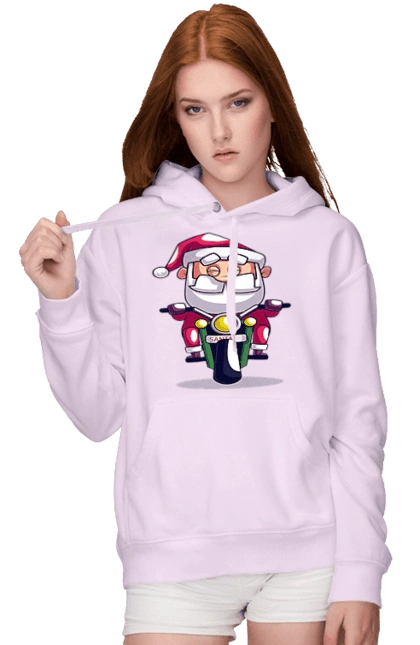 Щасливий Санта на мотоциклі