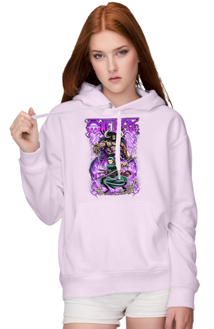 Women's hoodie with prints One Piece Zoro. Anime, manga, one piece, roronoa zoro, straw hat pirates, swordsman, zoro. 2070702