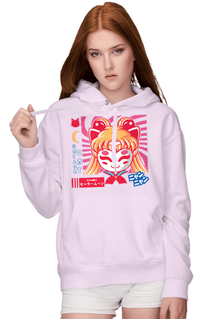 Жіноче худі з принтом "Сейлор Мун Кішка". Sailor moon, usagi tsukino, аніме, драма, кішка, кот, махо-сьодзьо, сейлор мун, серіал, усагі цукіно. 2070702