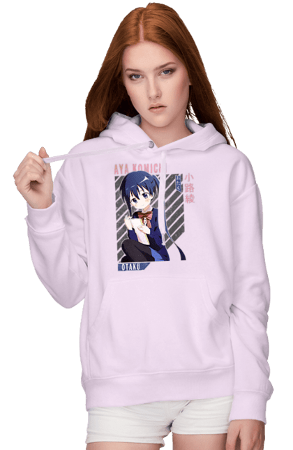 Women's hoodie with prints Kiniro Mosaic Aya Komichi. Anime, aya komichi, gold mosaic, kiniro mosaic, kinmoza, manga. 2070702