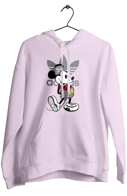 Женское худи с принтом Adidas Микки Маус. Adidas, mickey mouse, адидас, дисней, микки, микки маус, мультфильм. 2070702