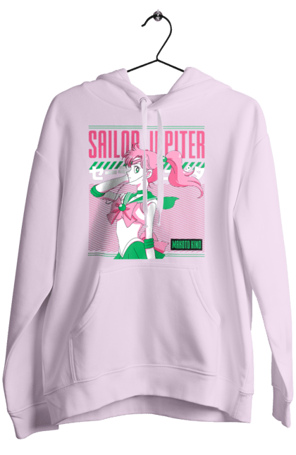 Women's hoodie with prints Sailor Moon Sailor Jupiter. Anime, drama, magical girl, makoto kino, sailor jupiter, sailor moon, tv series. 2070702