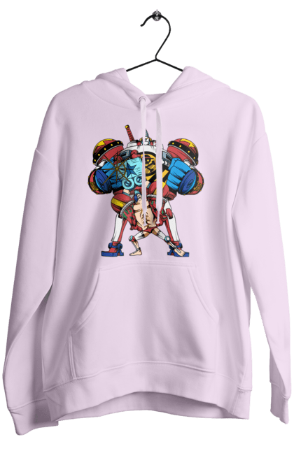 Women's hoodie with prints One Piece Franky. Anime, franky, iron man, manga, one piece, straw hat pirates. 2070702