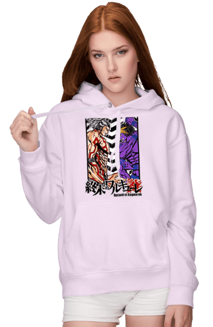 Women's hoodie with prints Record of Ragnarok Shiva vs Raiden. Anime, comics, manga, netflix, raiden, record of ragnarok, shiva. 2070702