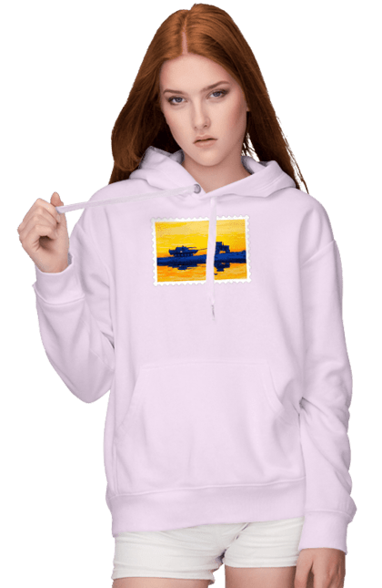 Women`s hoodie with prints New brand, tractor pulling tank. Brand, good evening, no war, tractor troops, ukraine stamp, ukrposhta, ukrposhta stamp. 2070702