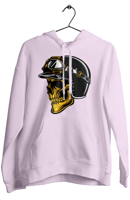 Жіноче худі з принтом "Череп в мотошоломі". Крутий, очі, череп, шолом. 2070702