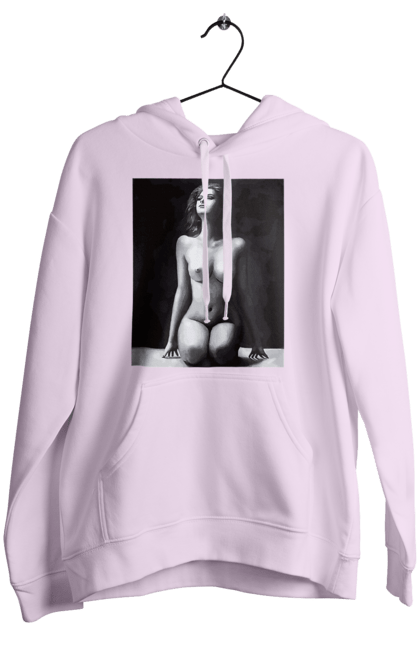 Women`s hoodie with prints Body beauty. Body beauty, breast, female body, women`s breasts. 2070702