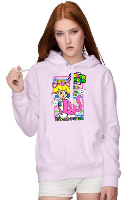 Women's hoodie with prints The Super Mario Bros. Movie Princess Peach. Character, game, mario, mario bros, movie, nintendo, princess peach, super mario bros. 2070702