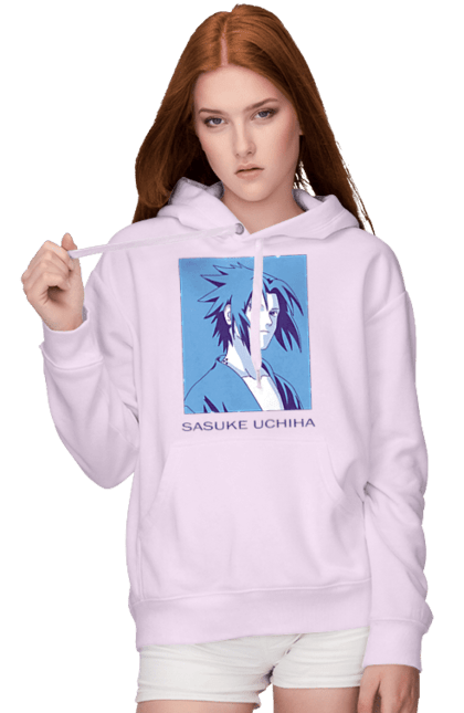 Women's hoodie with prints Naruto Sasuke Uchiha. Anime, manga, naruto, sasuke, sasuke uchiha, team 7, team number 7, uchiha. 2070702