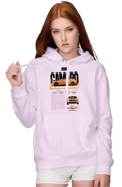 Women's hoodie with prints Chevrolet Camaro. Auto, automobile, camaro, car, chevrolet, chevrolet camaro. 2070702