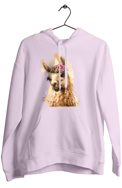 Жіноче худі з принтом "Лама Портрет". Лама, портрет, тварина. 2070702