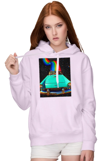 Picture, a car in space