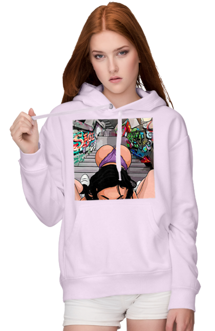 Жіноче худі з принтом "Дівчина На Колінах Перед Хлопчиною". Гола, жопа, на колінах, смоктати. 2070702