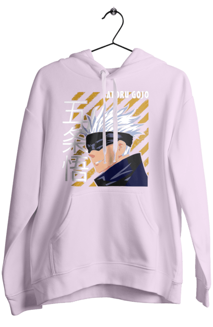 Women's hoodie with prints Jujutsu Kaisen Gojo. Anime, dark fantasy, gojo, jujutsu kaisen, magic battle, manga, mystic. 2070702