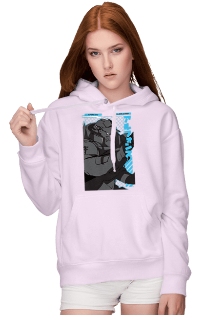 Women's hoodie with prints Fullmetal Alchemist Al Elric. Adventures, al elric, alphonse, anime, comedy, fullmetal alchemist, manga, steampunk. 2070702