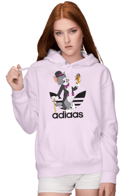 Жіноче худі з принтом "Adidas Том і Джеррі". Adidas, tom and jerry, адідас, джеррі, кіт, миша, мульт, мультсеріал, том, том і джеррі. 2070702