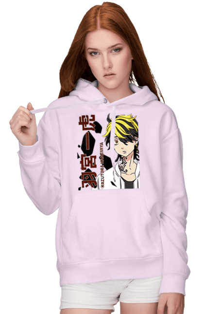 Women's hoodie with prints Tokyo Revengers Kazutora. Anime, kazutora, manga, movie, serial, tokyo revengers. 2070702