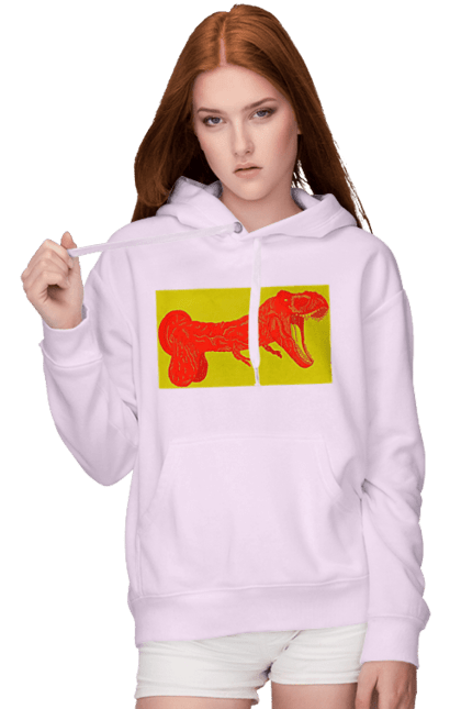 Women`s hoodie with prints Member Dinosaur. Dinosaur, member, pisyun. 2070702