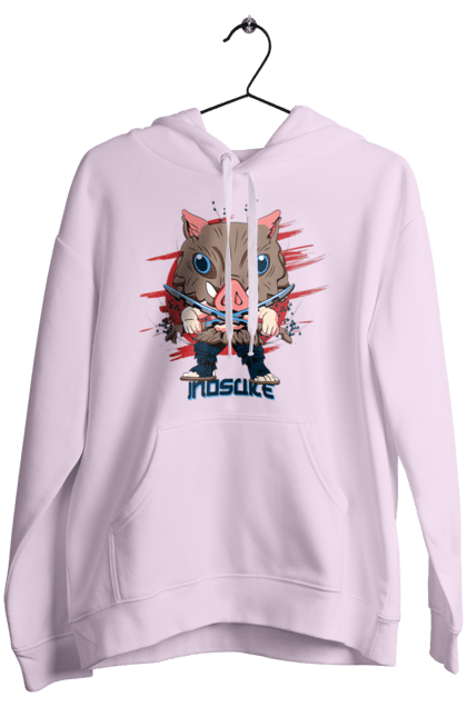 Women's hoodie with prints Demon Slayer Inosuke. Anime, demon slayer, inosuke, inosuke hashibira, kimetsu no yaiba, manga. 2070702