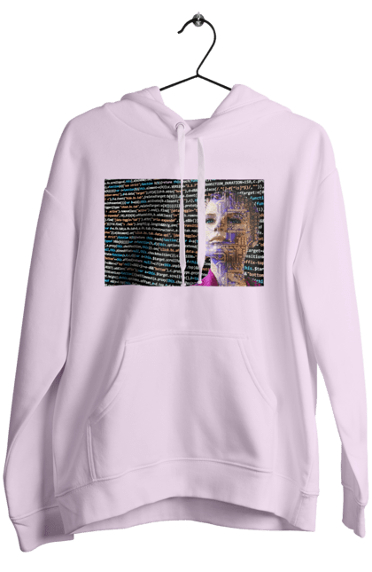 Жіноче худі з принтом "Штучний Розум". Айті, айтішник, гик, жінка, знання, інженер, інтелект, кібер, кібернетика, кіборг, код, комп, комп`ютерник, кристал, машинне навчання, мікросхема, мозок, портрет, програміст, професіонал, професія, розробник, розум, світиться, світло, хакер, чіп, штучний інтелект, штучний розум. 2070702