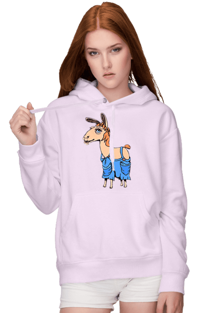 Women`s hoodie with prints Llama Jumpsuit. Lama, overalls. 2070702