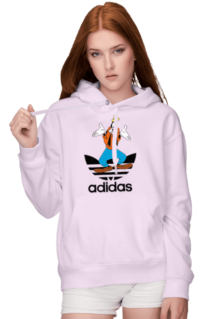 Жіноче худі з принтом "Adidas Гуфі". Adidas, goofy, адідас, гуфі, мультсеріал, мультфільм, пес, собака. 2070702