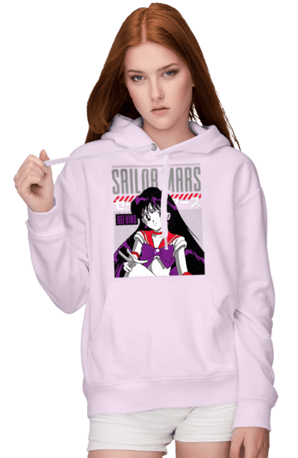 Women's hoodie with prints Sailor Moon Mars. Anime, drama, maho shojo, rei hino, sailor mars, sailor moon, tv series. 2070702