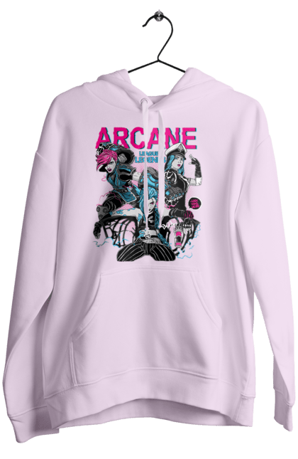 Жіноче худі з принтом "Аркейн". Arcane, fortiche, league of legends, riot games, аркейн, вай, джинкс, мультсеріал, фентезі. 2070702