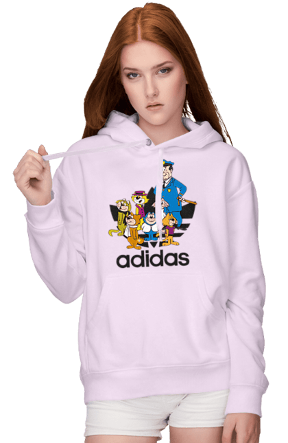 Женское худи с принтом Adidas Top Cat. Adidas, top cat, адидас, кот, коты, мульт, мультсериал. 2070702